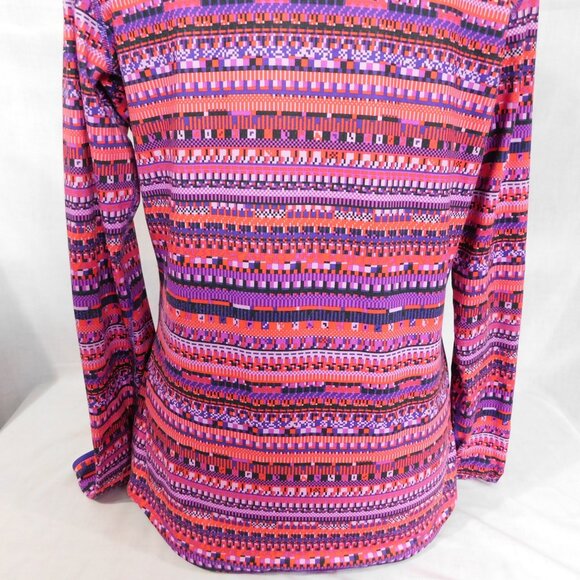 NIKE PRO Dri Fit Women XL Pink Purple Aztec LS 1/2 Pullover Training Top Jacket - Picture 13 of 13